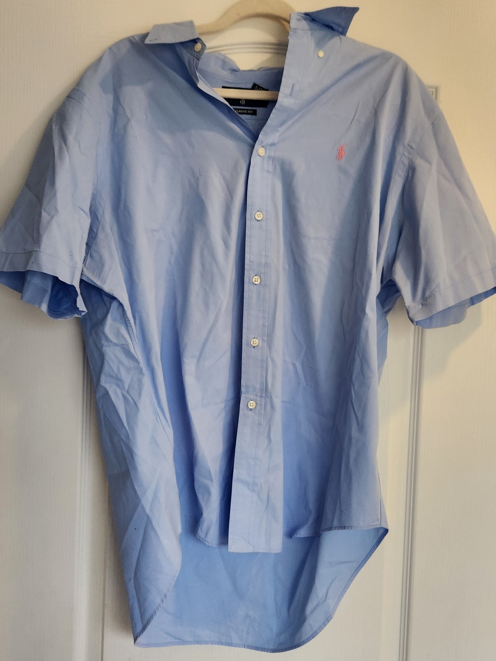 Polo by Ralph Lauren Light Blue Short-Sleeve Button-Down Shirt XL EUC